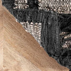 Natural Leather Flatweave ZigZag Area Rug, 8x10