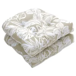 Natural Leaves Tufted 2-pc. Outdoor Seat Cushions