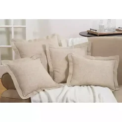 Natural Linen Down Hemstitched Pillow, 20 in.