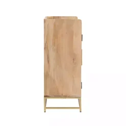 Natural Marble Rattan Front Bar Cabinet