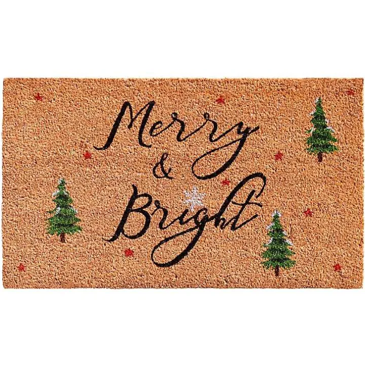 Natural Merry Bright Tree Coir Doormat, 29 in.