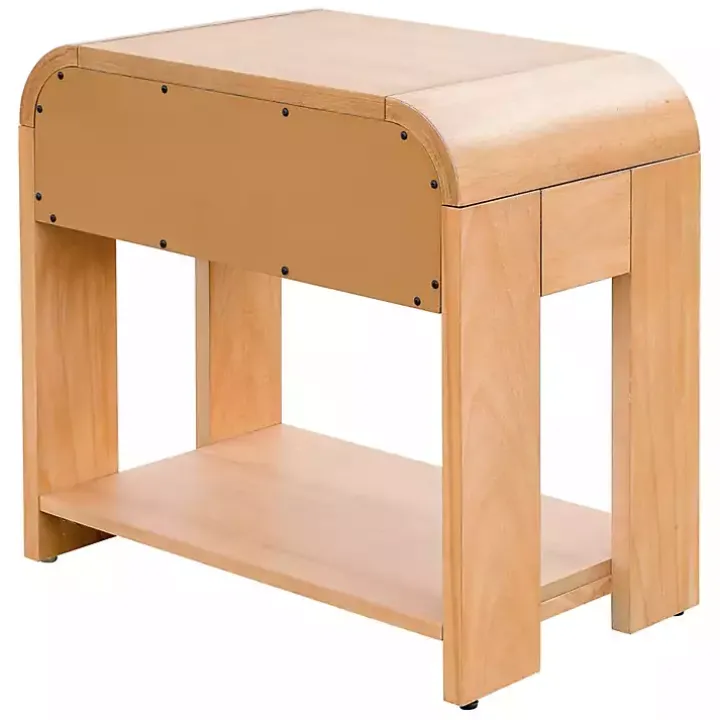 Natural Modern Curve Nightstand