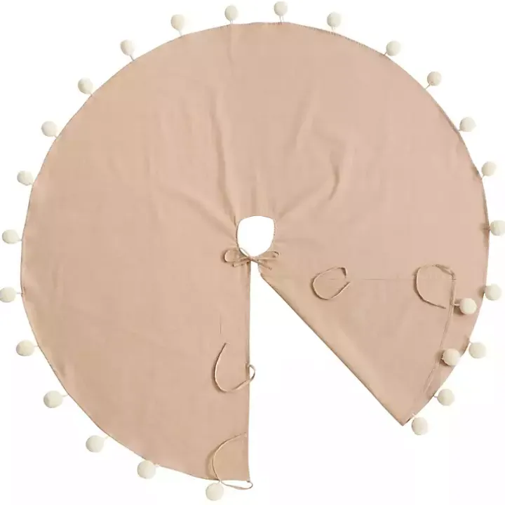 Natural Pom Pom Trim Tree Skirt