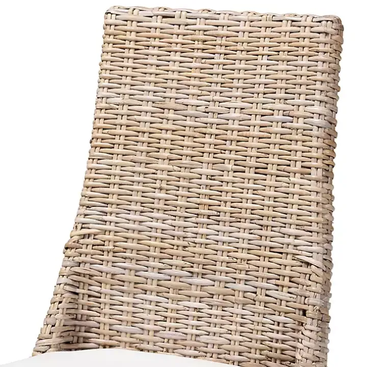 Natural Rattan High Back Dining Chairs, Set of 2