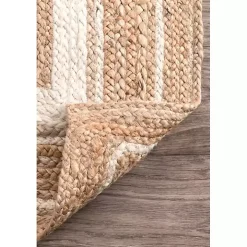 Natural Renwick Braided Border Area Rug, 5x8