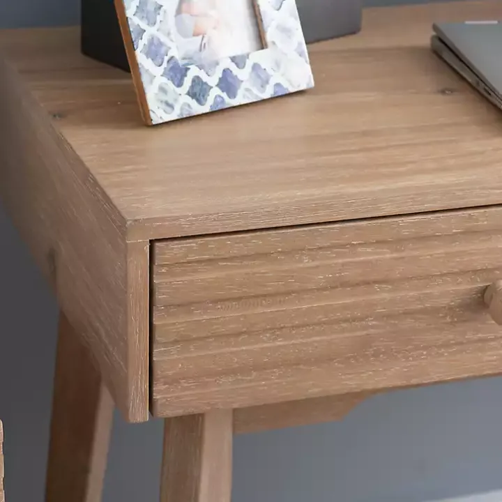 Natural Ripples 2-Drawer Wood Desk