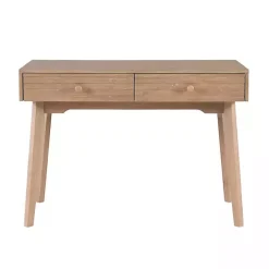 Natural Ripples 2-Drawer Wood Desk