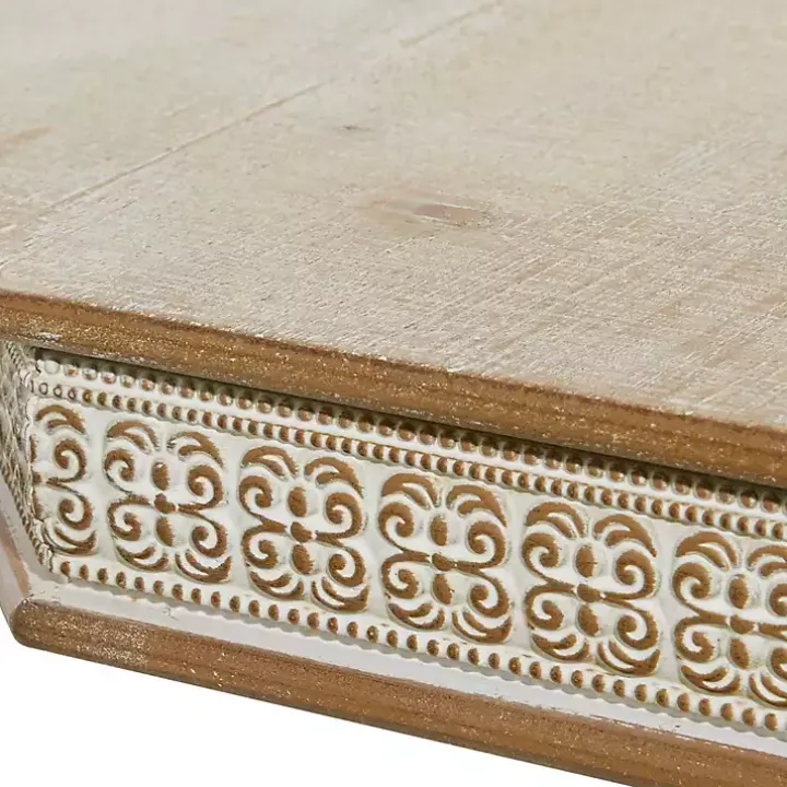 Natural Rustic Wood Octagon Accent Table