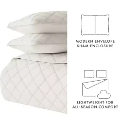 Natural Stitched Diamond 2-pc. Twin Quilt Set
