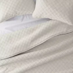 Natural Stitched Diamond 3-pc. Queen Quilt Set