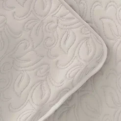 Natural Stitched Floral 3-pc. Queen Quilt Set