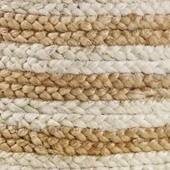 Natural Striped Jute Basket with Handles, 19 in.