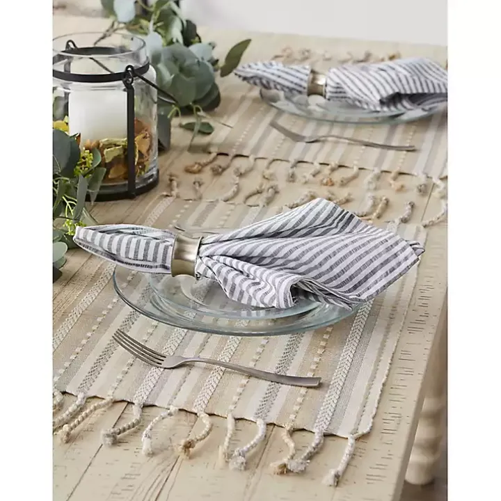 Natural Tonal Stripe Placemats, Set of 6