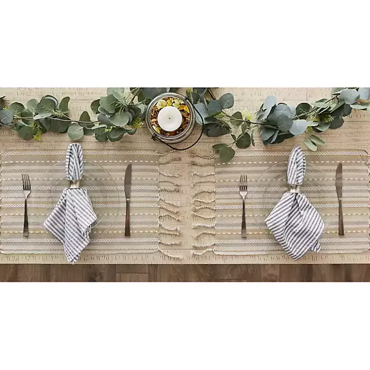 Natural Tonal Stripe Placemats, Set of 6
