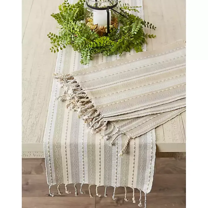 Natural Tonal Stripe Placemats, Set of 6