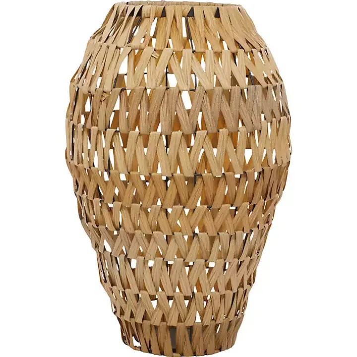 Natural Tone Faux Seagrass Coastal Vase