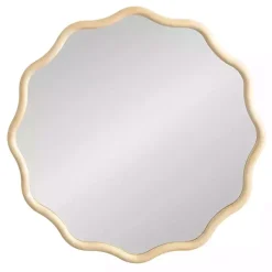 Natural Wavy Scallop Round Wall Mirror