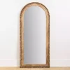 Natural Wood Beaded Arch Leaner Mirror