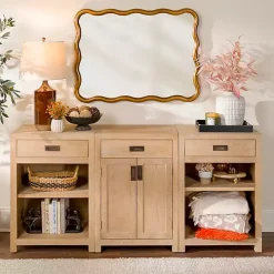 Natural Wood Closed Modular Cabinet