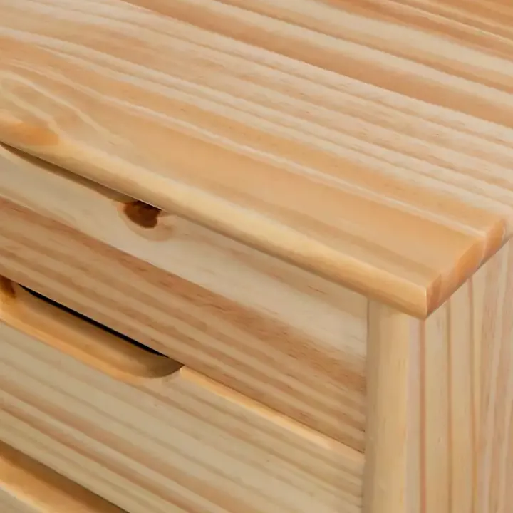 Natural Wood 6-Drawer Cary Storage Cart