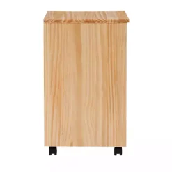 Natural Wood 6-Drawer Cary Storage Cart