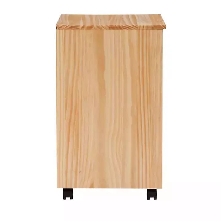 Natural Wood 6-Drawer Cary Storage Cart