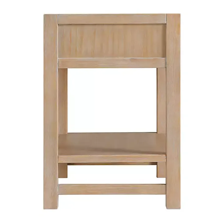 Natural Wood Grain Open Shelf Nightstand