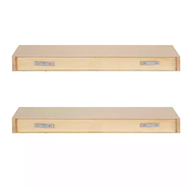 Natural Wood 2-pc. Floating Shelves, 24 in.