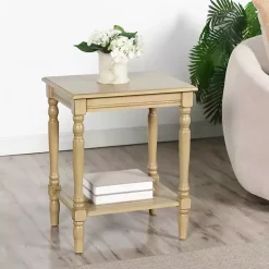 Natural Wood Sybil Accent Table