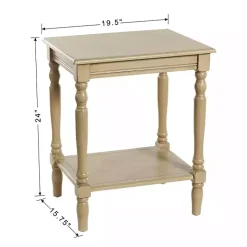 Natural Wood Sybil Accent Table