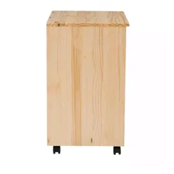 Natural Wood Wide 6-Drawer Cary Storage Cart