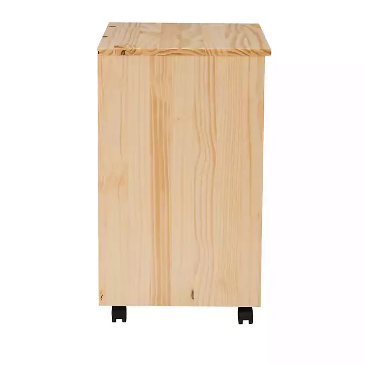 Natural Wood Wide 6-Drawer Cary Storage Cart