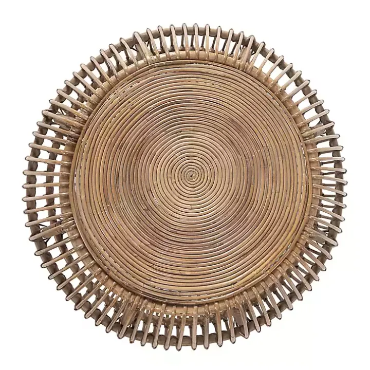 Natural Woven Rattan Round Coffee Table