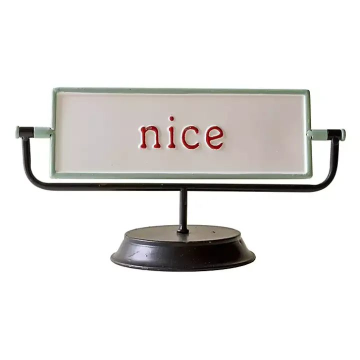 Naughty and Nice Tabletop Sign