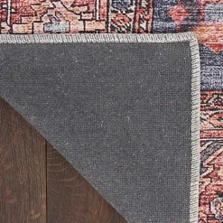 Navy & Brick Botanical Washable Area Rug, 5x7