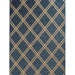 Navy Adelaide Trellis Outdoor Area Rug, 7x9