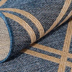 Navy Adelaide Trellis Outdoor Area Rug, 7x9
