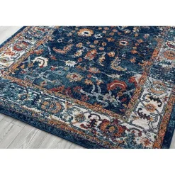 Navy and Orange Bordered Runner, 2x6
