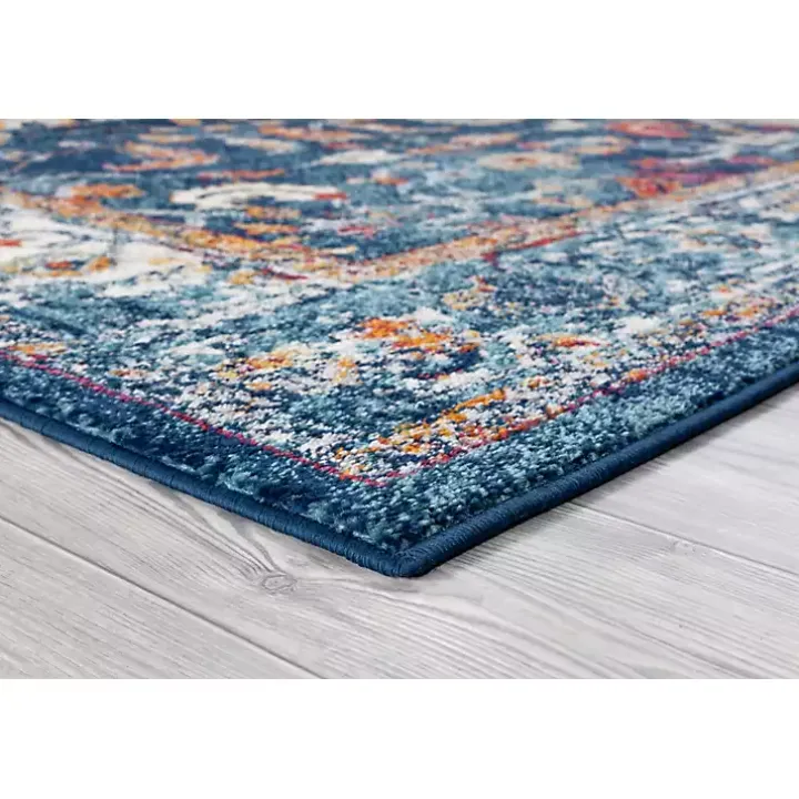 Navy and Orange Bordered Runner, 2x6