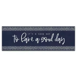 Navy and White Good Day Canvas Art Print