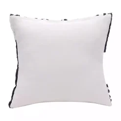 Navy Blue Geometric Shag Throw Pillow