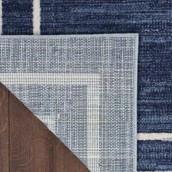 Navy Bordered Indoor/Outdoor Area Rug, 8x10