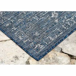 Navy Botanical Hannah Indoor/Outdoor Rug, 4x7