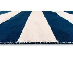 Navy Cabana Stripe Indoor/Outdoor Runner, 2x8