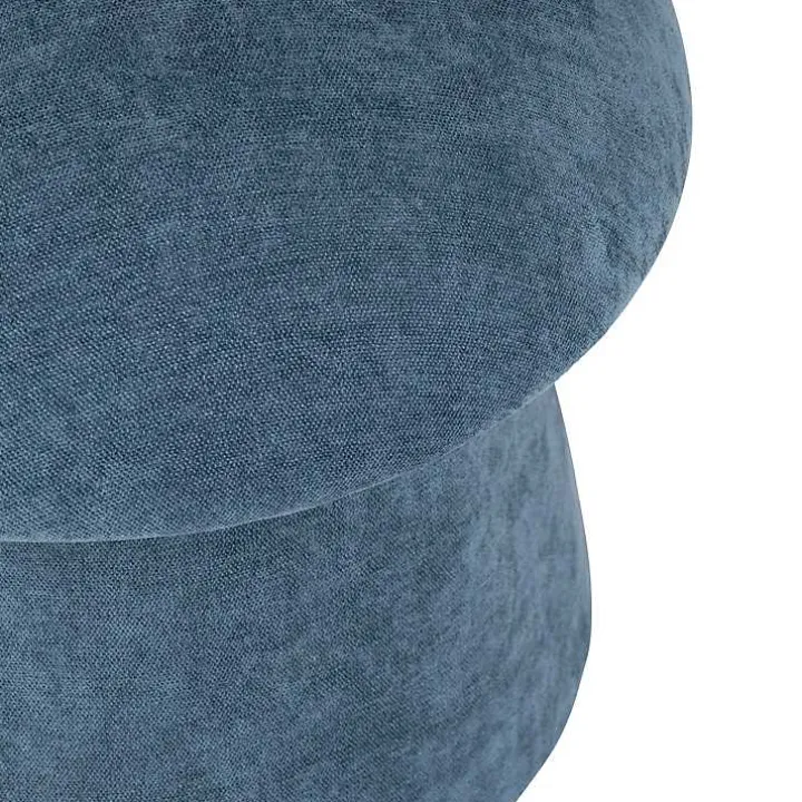 Navy Chenille Mushroom Storage Ottoman