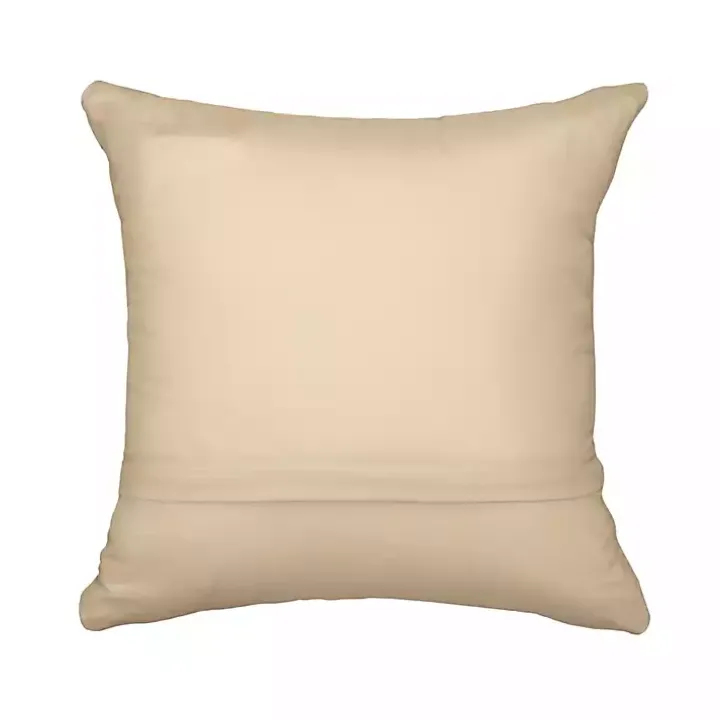 Navy Coral Woven Outdoor Throw Pillow