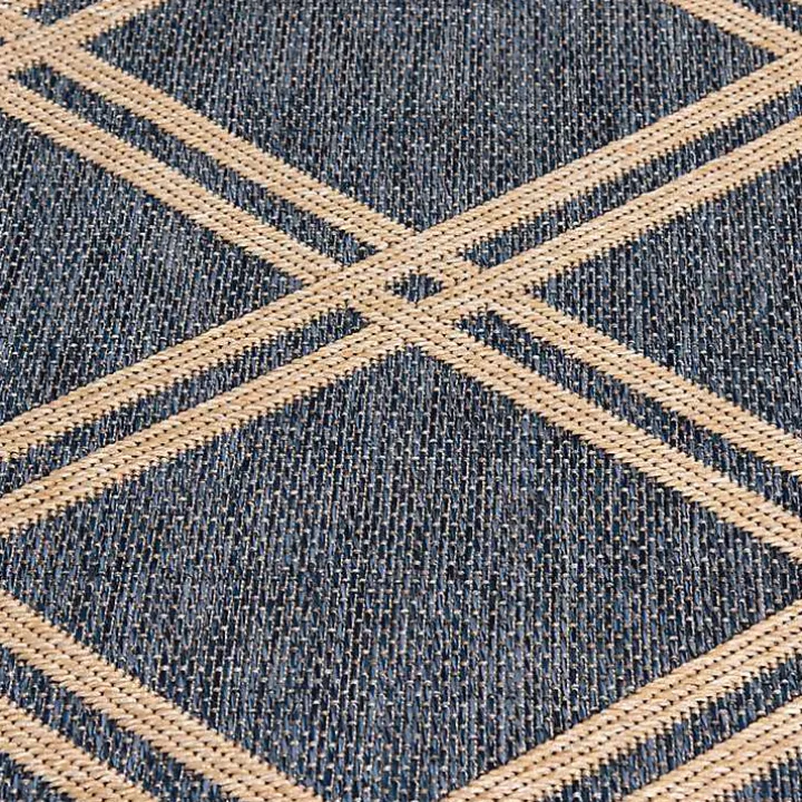 Navy Diamond Indoor/Outdoor Area Rug, 5x7