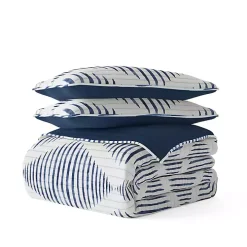 Navy Diamond Line Reversible 3-pc. King Quilt Set
