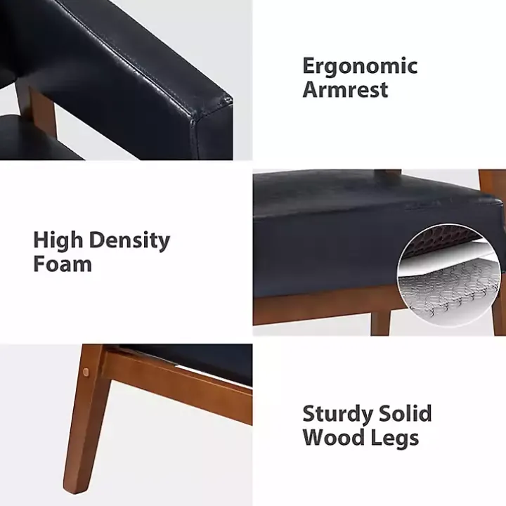 Navy Faux Leather Nicki Accent Chair