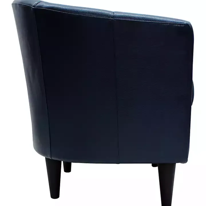 Navy Faux Leather Winslow Accent Chair